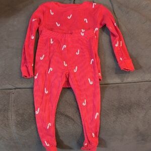 Carter's Red Candy Cane Footie One Piece